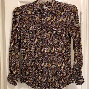 Rock 47’ by Wrangler Pink Pearl Snap Western Blouse Size Medium